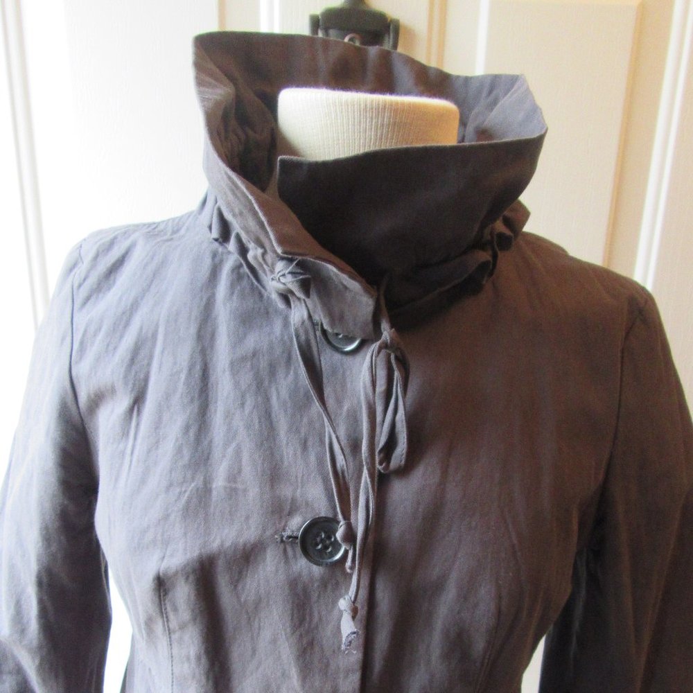 Loft Long Gray Fully Lined Adjustable Ruffle Coll… - image 4